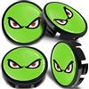 SkinoEu 4 x 65mm Coprimozzi in Lega per Cerchi Compatibile con VW 3B7 601 171 / 6U7 601 171 Occhi Verde CVZ 10