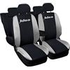 Auto Accessori Lupex Copri-sedili Auto Compatibili Idea | Made In Italy | Set Coprisedili Anteriori e Posteriori | Logo Ricamato | Airbag Compatibile | Interni (Nero/Grigio Chiaro)