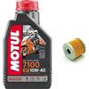 Generico Kit Tagliando Filtro Olio Originale Compatibile con Keeway + Compatibile con Motul 7100 10W40 1LT Per RKF125 e RKR125