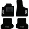 QUEMAR Tappetini Auto compatibili con Audi A3 8P 8PA e Cabrio 2003-2012/ Kit Tappeti Moquette e Gomma su Misura (Set 2 Anteriori +2 Poster.)/ Ricami e Colori Personalizzati (Bordo Nero, 4 Ricami)
