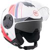 BHR Casco Jet Doppia Visiera 830 FLASH, Casco Scooter Omologato ECE 22.06, Casco Moto Jet Leggero & Confortevole con Visiera Interna Parasole, Cool White, XL