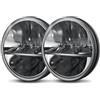 NVETJMUA Fanale Proiettore Per Land Per Rover Per Defender 12V 24V 7 Pollici LED Fari Anabbaglianti H4 4x4 Fari anteriori