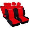 Rebeca Shop COPRISEDILI PER AUTO COMPATIBILI CON 500 MADE IN ITALY SET IN VARI COLORI (Rosso/Nero)