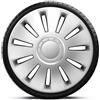 Generico Set 4 Copricerchi Auto Universali 13 14 15 16 Pollici - Design Sportivo con Fissaggio a Scatto - Compatibili con Cerchi in Acciaio o Ferro - Montaggio Facile Senza Attrezzi (Silverstone, 16)