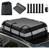 COSTWAY Borsa da Tetto per Auto Impermeabile 15Cu.Ft/425L, Box Tetto Universale con Tappetino Antiscivolo+ 10 Cinghie+ 6 Ganci, Sacca per Auto con/senza Barre Portapacchi(Grigio)