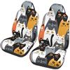 Mexpekil 2 coprisedili universali per auto, in poliestere, design con faccia di gatto, multicolore, per sedili anteriori, auto, jeep, camion, furgoni, camper, SUV, coprisedili