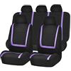 HotYou Set Completo Coprisedili per Auto, Stampa a Farfalla, Comoda e Traspirante,Rimovibile e Lavabile,Viola