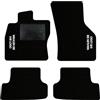 QUEMAR Tappetini Auto compatibili con Audi A3 8V e Hybrid 2012-2019 / Kit Tappeti Moquette e Gomma su Misura (Set 2 Anteriori +2 Posteriori)/ Ricami e Colori Personalizzati (Bordo Nero, 2 Ricami)