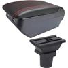 Atmophe Braccio Vano Portaoggetti Per Toyota Per Hybrid Per Yaris Per Vitz Accessori Per Auto Retrofit Interni Scatola Portaoggetti Bracciolo Con Ricarica USB(H red line 4USB)