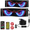 LLELEMAMO Lightride Devil Eyes, Animated Eyes for Car Windshield Light, Programmable Flexible Dynamic LED Display Soft Screen with App Control and Remote Controller for Cars Trucks (2Pc-23.6 * 4.73 in)