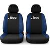 Auto Accessori Lupex Coprisedili compatibili con Seicento 600 (1998 al 2010) - Set Anteriori in Tessuto Policotone, Protezione Sedili, Facile Installazione, Made in Italy (Nero - Blu Scuro)
