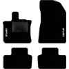 QUEMAR Tappetini Auto compatibili con Renault Captur II dal 2020 anche E-Tech Plug-in Hybrid/Kit Tappeti Moquette e Gomma su Misura (Set 4pz)/ Ricami e Colori Personalizz. (Bordo Nero, 2 Ricami)