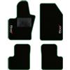 QUEMAR Tappetini Auto compatibili con 500X / Kit Tappeti in Moquette e Gomma su Misura (Set 2 Anteriori + 2 Posteriori)/ Ricami e Colori Personalizzati (Bordo Verde, 2 Ricami)