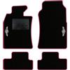 QUEMAR Tappetini Auto compatibili con MINI R50 R52 Cabrio R53 2001-2007/ Kit Tappeti Moquette e Gomma su Misura (Set 2 Anteriori+2 Poster.)/ Ricami e Colori Personalizzati (Bordo Rosa, 2 Ricami)