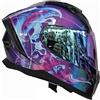 Generico Casco Integrale da Donna 311S Blast Viola con Visiera Iridium, Taglia M 57/58