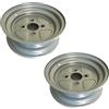 ECOVELO Compatibile con Coppia 2 Cerchi 10 Attacco Fiat (58x98 mm) per Ruote Carrello RIMORCHIO APPENDICE per GOMME da 4.00/4.50-10 CGATFI12