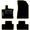 QUEMAR Tappetini Auto compatibili con Renault Captur II dal 2020 anche E-Tech Plug-in Hybrid/Kit Tappeti Moquette e Gomma su Misura (Set 4pz)/ Ricami e Colori Personalizz. (Bordo Giallo, 1 Ricamo)