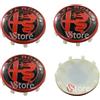 VS 4 Tappi Coprimozzo 60mm Compatibili con ALFA ROMEO Giulietta Giulia 147 159 146 156 Brera Stemma Rosso Nero