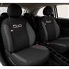 Auto Accessori Lupex | Coprisedili Auto Compatibili con 500X 2014-2023, Set 12 Pezzi, Made in Italy, Tessuto Policotone, Fodere Protezioni Sedili Anteriore e Posteriore (Nero/Grigio Scuro)