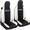 Susy Shop Coprisedili Auto Compatibili Per Smart fortwo, 450 451 e 453, Set 2 Fodere Anteriori, Con Logo Auto Ricamato Sullo Schienale, Lavorazione MADE IN ITALY (Nero/Bianco)