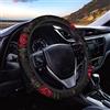 Xoenoiee Elegante coprivolante universale con fiori rossi da 38 cm, in neoprene, con stampa floreale retrò, accessorio universale per auto