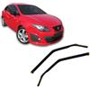 J&J AUTOMOTIVE HEKO Deflettori per Seat Ibiza 4 6J 3-Porte 2008-2017 | 2 deflettori HEKO per Seat Ibiza 4 6J 3-Porte, PMMA 3 mm, fumé, canale del finestrino.