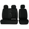 Texmar, coprisedili per Boxer, Jumper/Relay, Ducato 2002-2006, per Veicoli con Guida a Sinistra, coprisedili 2+1 Neri su Misura, in Tessuto