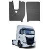 OMAC Tappetini in Gomma Compatibili con Iveco S-Way 2019-2026 Tappetini Auto Gomma Nero 2tlg