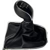 EASYSHOP24H Set Pomello e Cuffia Leva Cambio per Astra J 2010 2015 Impugnatura 6 Marce Manopola Similpelle Nera Con Base e Cornice Cromata
