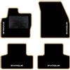 QUEMAR Tappetini Auto compatibili con Range Rover Evoque I 2011-2019/ Kit Tappeti Moquette e Gomma su Misura (Set 2 Anteriori +2 Posteriori)/ Ricami e Colori Personalizzati (Bordo Beige, 4 Ricami)