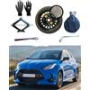 D'ANGELO 1988 Kit Ruotino di Scorta 15 compatibile con Toyota Yaris Hybrid 5 fori (07/2020>) con Cric, Chiave, Guanti e Sacca