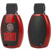 ontto Cover per chiave in TPU adatta per Mercedes CLA GLC GLA GLK W203 W210 W211 W204 W176 A B C R classe AMG chiave auto custodia portachiavi custodia 3 tasti pelle rosso A