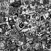 BKstuff Pellicola lucida Sticker bomb TERMOFORMABILE car wrapping, Bianco e Nero (50cm x 150cm)
