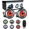 BigKing 1 Paio di Occhi LED per Camion, Cool Diavolo a LED Con 6 Pattern, 7 Modalità, Devil Eyes per Motociclette da 12-36 V, Veicoli Fuoristrada, Camion (Tipo di Lente)