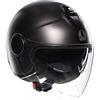 AGV - ETERES E2206, Casco da Moto Jet Unisex, Casco Moto Open Face con Anello Antifurto, Visiera Antigraffio e Anti-UV, Tecnologia con Assorbimento Istantaneo del Sudore, Matt Asfalto Grey, XL