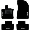 QUEMAR Tappetini Auto compatibili con Renault Captur II dal 2020 anche E-Tech Plug-in Hybrid/Kit Tappeti Moquette e Gomma su Misura (Set 4pz)/ Ricami e Colori Personalizz. (Bordo Nero, 4 Ricami)