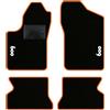 QUEMAR Kit Tappetini Auto per Fiat 600 1998-2010, Bordo Arancio, 2 Ricami