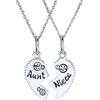 Bling Jewelry 2 Pcs Migliore Amica Zia Nipote Split Rotto Puzzle Cuore Rompere Separatamente Collana Di Ciondolo Per Le Donne Per L'Adolescenza D'Argento Sterling