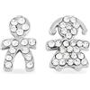 inSCINTILLE Orecchini Donna con Bebè e Pavè di Strass (Bimbi - Argento)