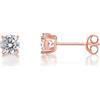 inSCINTILLE Lucciole Orecchini Punto Luce in Argento 925 Rodiato con Zirconia Cubica (Montatura Oro Rosa, 0.40 cm)