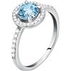 Morellato Anello da donna, collezione TESORI in argento 925, zirconi, acquamarina con zirconi - SAIW97