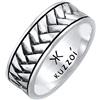 Kuzzoi Anello da uomo ossidato in argento Sterling 925, stile vintage da uomo, con struttura a spina di pesce, anello marcante per uomo nella misura 26, cod. 0601512921_66