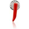 gioiellitaly Spilla giacca cornetto portafortuna corallo rosso naturale e argento 925 gioiello artigianale da uomo ragazzo