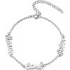 Jeweidea Bracciale con Nome Personalizzati per Donna con Incisione 2-13 Nomi Bracciale in Oro Argento Oro Rosa per Donna Ragazze Mamma Gioielli Regali per Compleanno San Valentino Natale