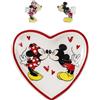 Disney Topolino & Minnie orecchini e vassoio portagioie a forma di cuore SF00675L.PH, One Size, Ottone, Nessuna pietra preziosa