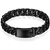 OIDEA Braccialetto Uomo Bracciale Catena Acciaio Inox lucidatura Nero