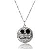 Disney The Nightmare Before Christmas - Collana da donna con ciondolo a forma di Jack in argento Sterling e zirconia cubica, 45,7 cm, Argento sterling, Zirconia cubica