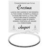 Bramart Bracciale Cresima Tennis Uomo con Pietre di Zirconia Cubica Idea regalo Compleanno per lui Finitura in Oro Bianco Argento 925 Natale Sacramento - Cofanetto con DEDICA incluso (Cresima - Uomo)