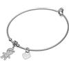 amorili Bracciale Nascita Bimbo Maschietto Donna in Acciaio Inox Lucido | Braccialetto Elegante Regolabile | Gioiello Luminoso Futura Mamma Baby Shower Battesimo Idea Regalo bcc1537