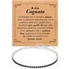 Bramart Bracciale Cognato Tennis Uomo con Pietre di Zirconia Cubica Idea regalo Compleanno per lui Finitura in Oro Bianco Argento 925 Natale cognati - Cofanetto con DEDICA incluso (A mio Cognato - Tennis)